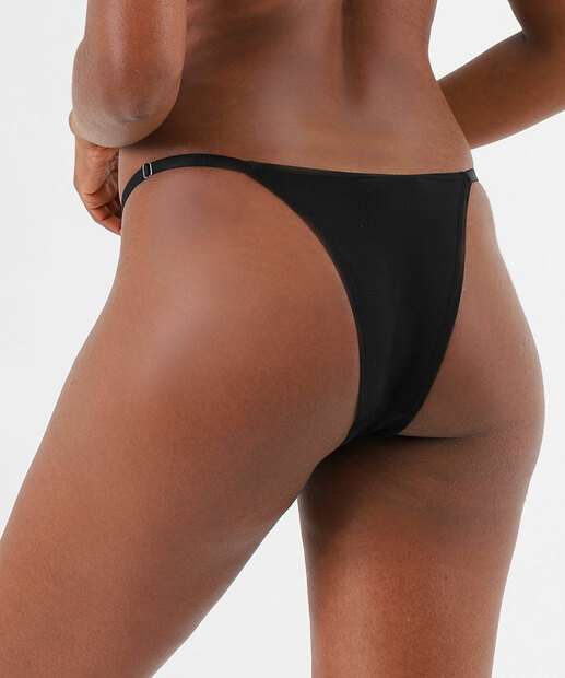 Calcinha String Recorte Renda Marisa Preto