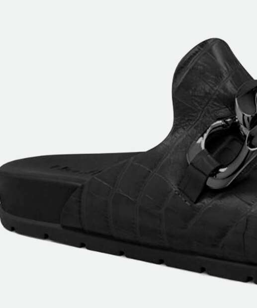 Mule Feminino Bico Redondo Textura Croco Usaflex 