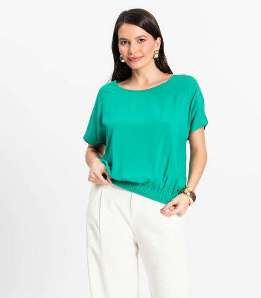 Blusa Feminina manga curta Infinita Cor Verde