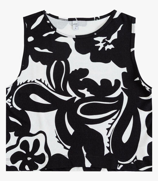 Regata Feminina Estampada Infinita Cor Preto