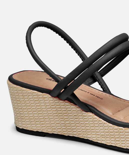 Sandália Anabela Feminina Tiras Bicolor Dakota 