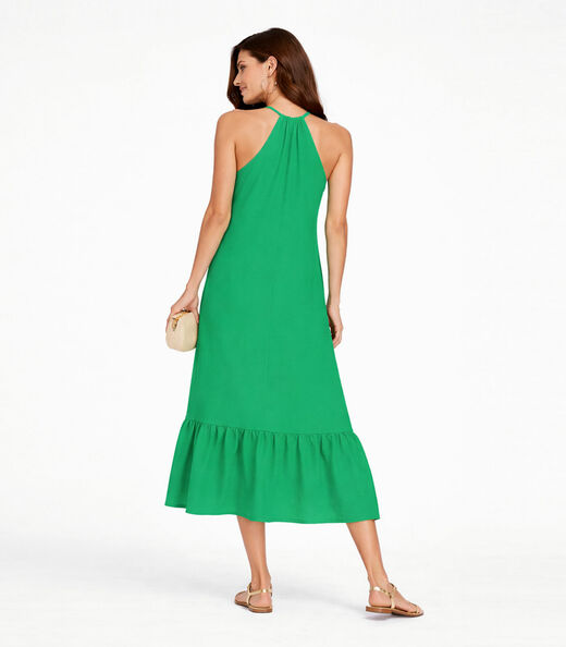 Vestido Longo De Alça E Recorte Maria Infinita Cor Verde