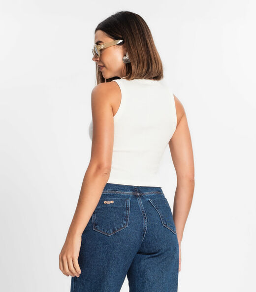 Regata Cropped Feminina Ribana Rovitex Bege