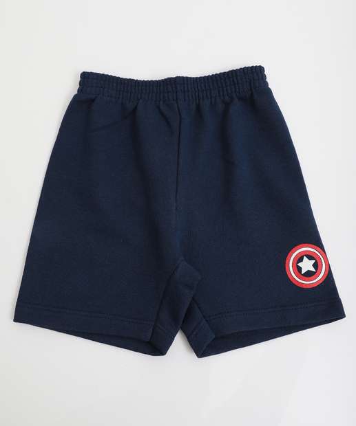 Conjunto Infantil Capitão América Marvel Tam 1 a 3 Azul