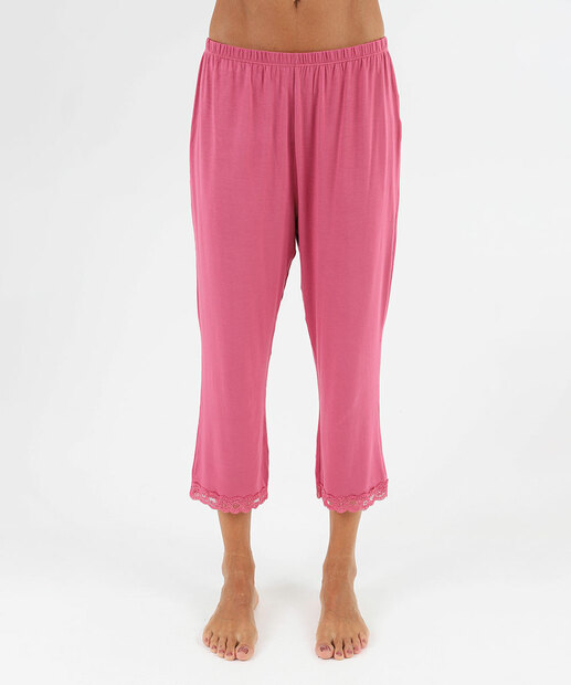 Pijama Feminino Longo Rosa com Renda Marisa