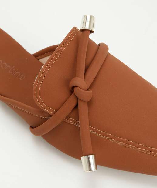 Mule Feminino Nobuck Bico Quadrado 