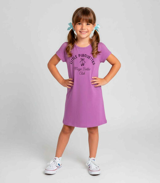 Image_Vestido Infantil Manga Curta Estampado Select Roxo