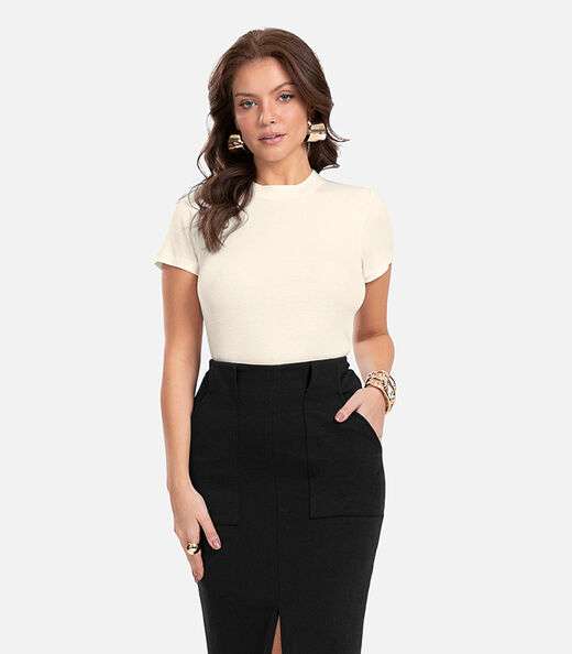 Blusa Feminina Em Ribana Endless Bege