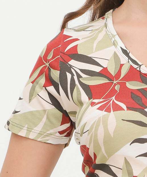 Blusa Feminina Estampada Manga Curta Marisa