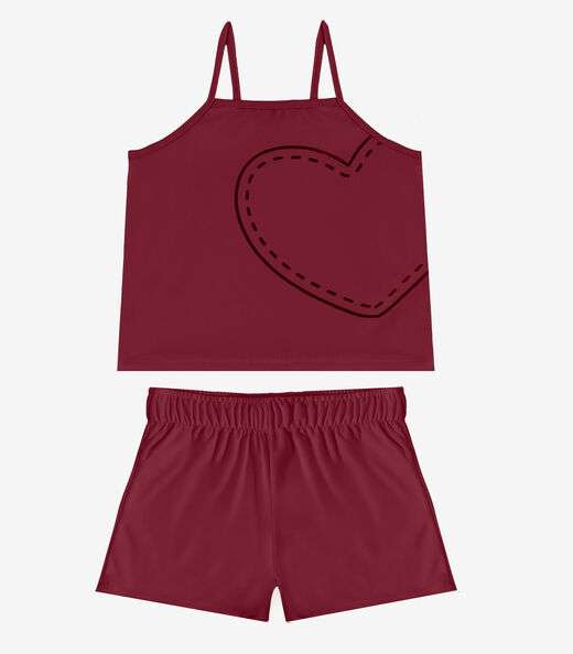 Image_Conjunto Infantil Blusa e Shorts Feminino Select Vermelho