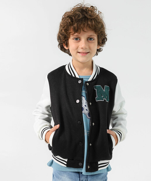 Image_Jaqueta Infantil Bomber Moletom Marisa Tam 4 a 10 Preto