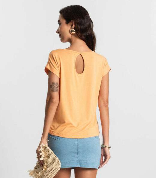 Blusa Feminina Manga Curta KO Laranja