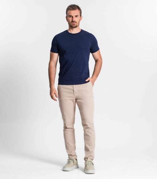 Camiseta Masculina Básica Meia Malha Diametro Azul