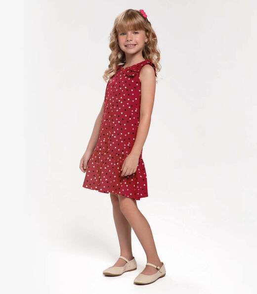 Vestido Infantil Com Laço Trick Nick Vermelho