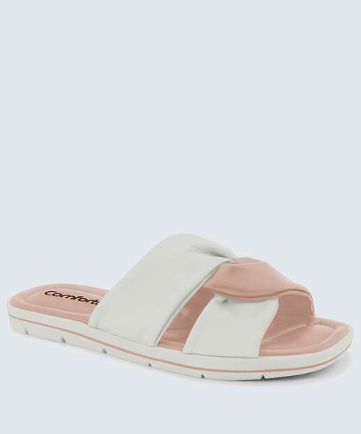 Rasteirinha Feminina Tiras Bicolor Comfortflex