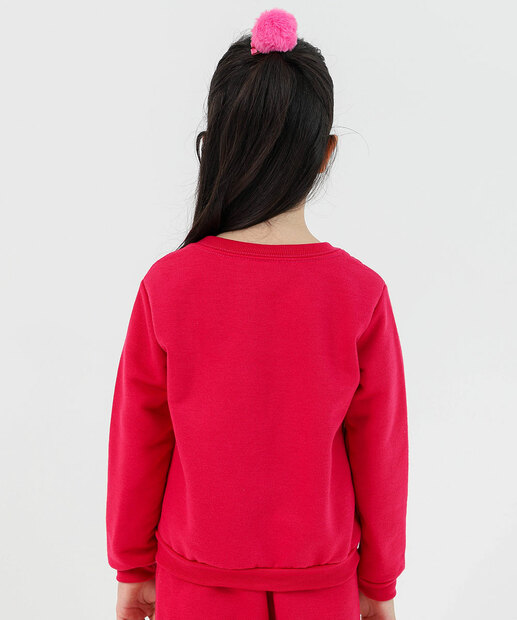 Blusa Infantil Moletom Tam 4 a 10 Rosa