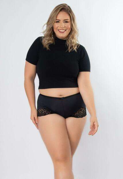 Kit 3 Calcinhas Queridinha Plus Size Microfibra Concept Lingerie Multicolorido