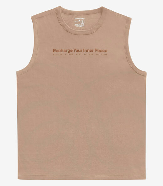 Regata Masculino em Meia Malha Diametro Marrom