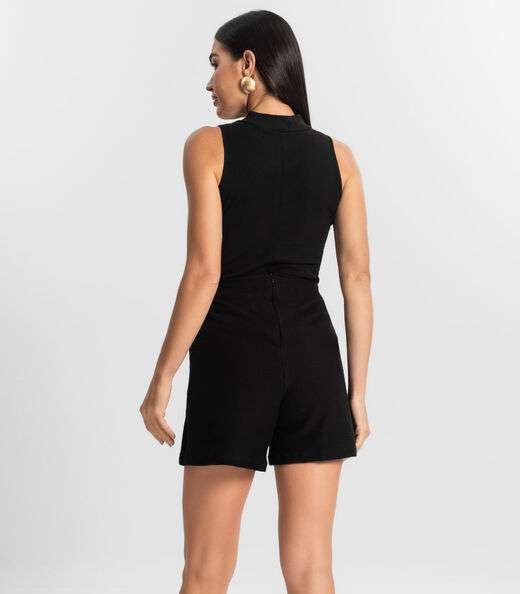 Shorts Feminino Em Moletinho Endless Preto