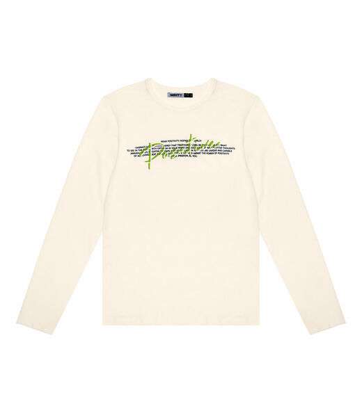 Camiseta Manga Longa Juvenil Em Meia Malha Minty Bege