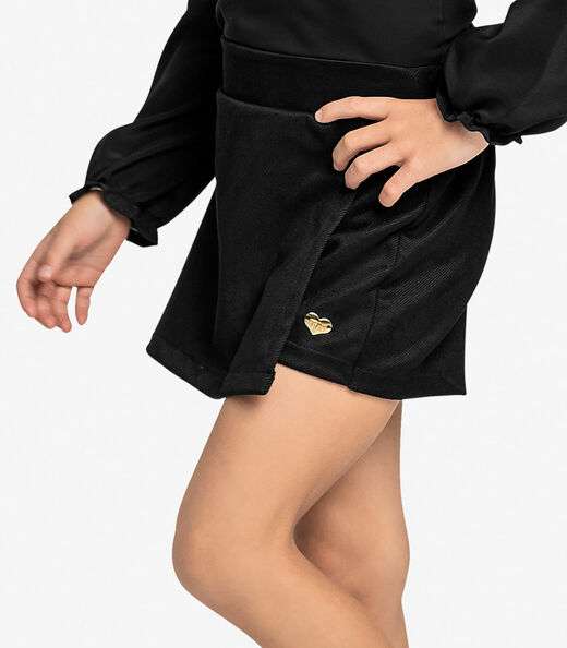 Conjunto Infantil Blusa Com Shorts Saia Trick Nick Preto