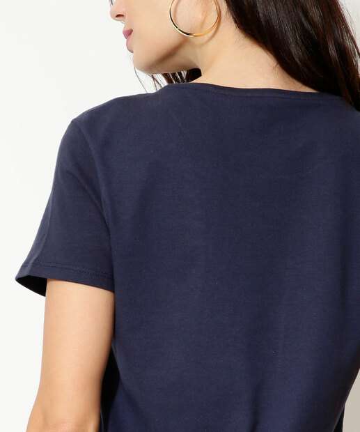 Blusa Feminina Estampa Frase Manga Curta Marisa