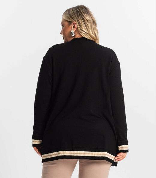 Cardigam Plus Size Feminino Secret Glam Preto