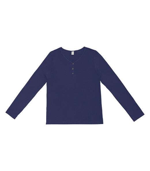 Image_Blusa Feminina Com Botões Manga Longa Rovitex Azul