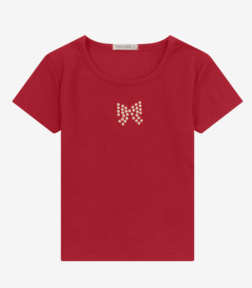 Blusa feminina infantil em Ribana 2x1 Trick Nick Vermelho