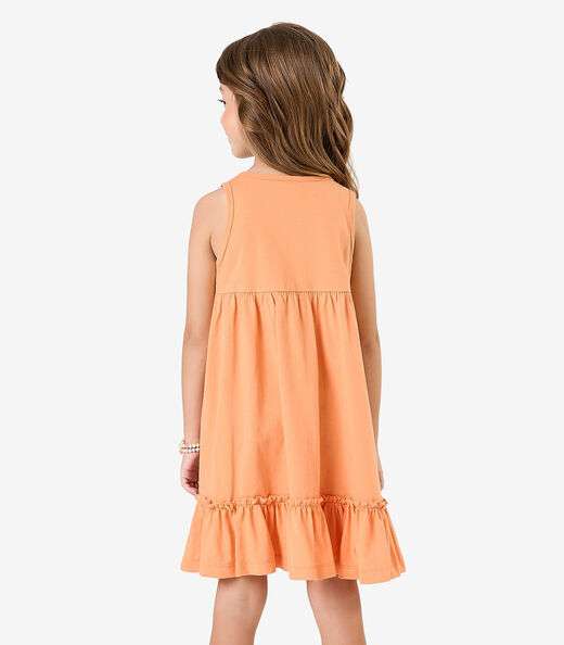 Vestido Feminino Meia Malha Rovi Kids Laranja