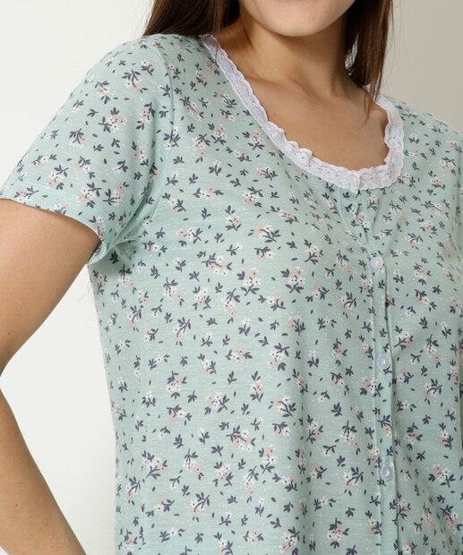 Pijama Feminino Capri Floral Manga Curta Marisa