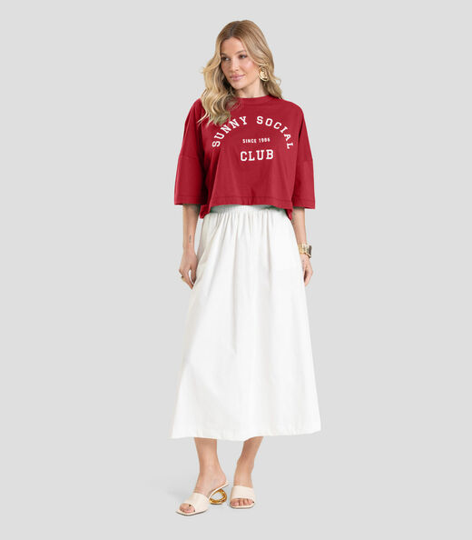 T- Shirt Feminina Cropped Dianna Vermelho