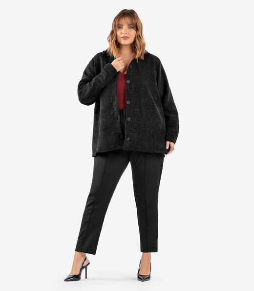Image_Casaco Feminino Tweed Plus Size Secret Glam Preto