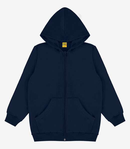 Jaqueta Infantil Moletom com Capuz Rovitex Kids Azul