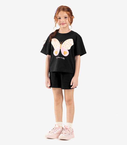 Blusa Feminina Infantil Rovi Kids Preto