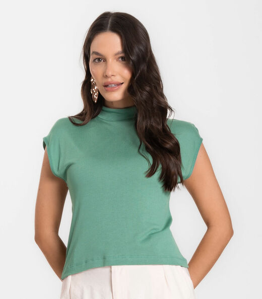 Regata Feminina em Visco Tricot Infinita Cor Verde