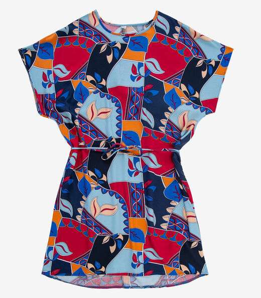 Vestido Feminino Estampado Infinita Cor Azul