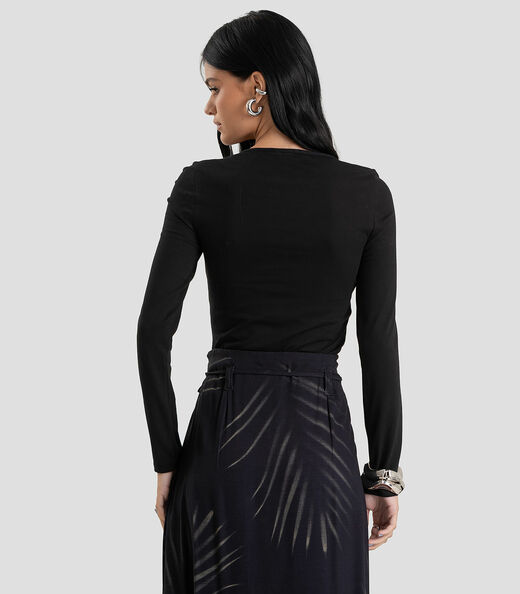 Blusa Feminino  Manga Longa Dianna Preto