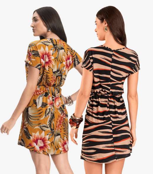 Kit 2 Vestidos Femininos Liganete Infinita Cor Sortidas