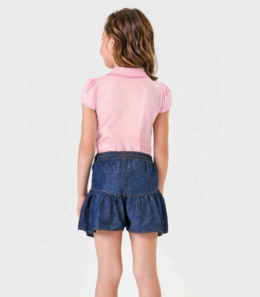 Shorts Menina Jeans Trick Nick Azul