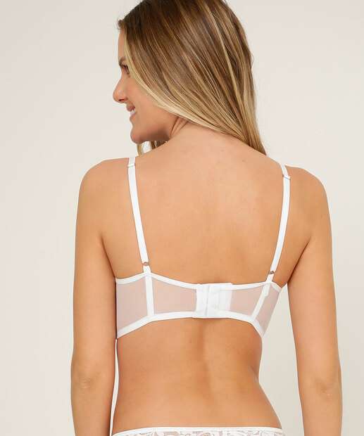 Sutiã Bra Top Tule Bordado Com Bojo Marisa