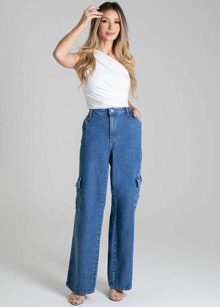 Calça Jeans Sawary Wide Leg - 278279