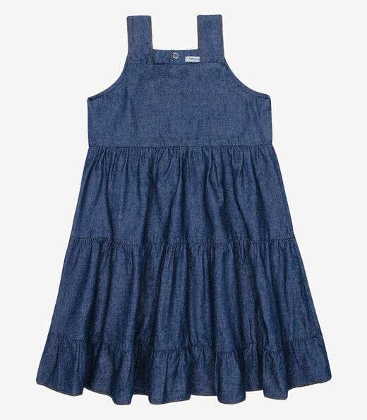 Vestido Infantil Jeans Menina Trick Nick Azul
