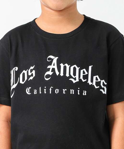 Camiseta Juvenil Estampa Frase Marisa Tam 10 a 16 Preto