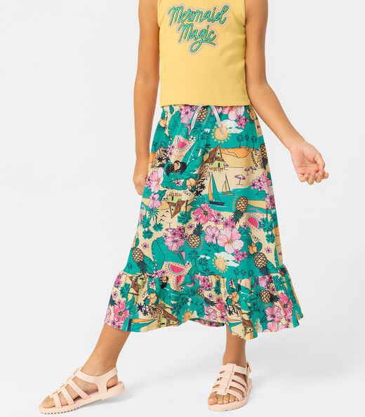 Saia Midi Infantil Praia Rovitex Kids Verde