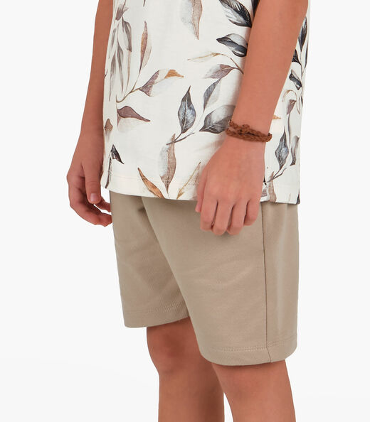 Conjunto Camiseta com Bermuda Menino Trick Nick Bege