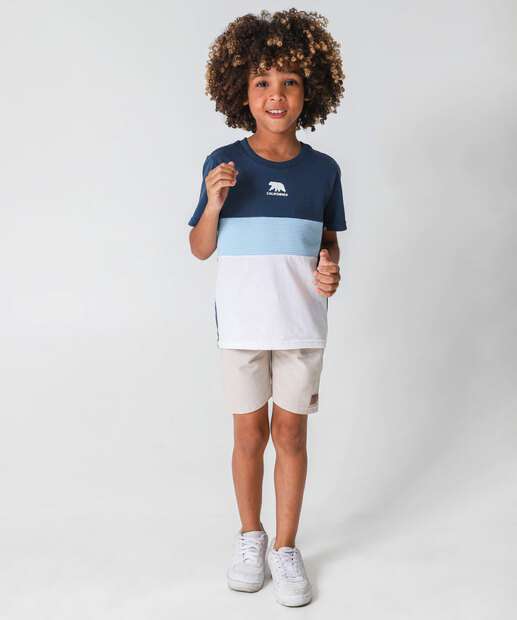 Camiseta Infantil Recorte Frontal Marisa 4 a 10 Azul