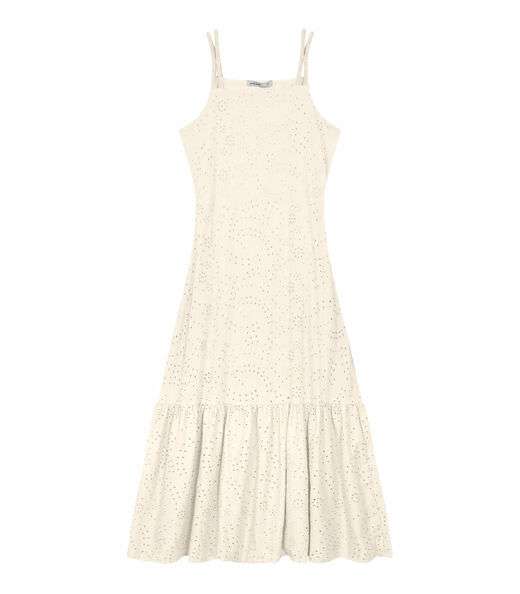 Vestido Midi Em Laise Floral Endless Bege