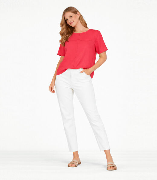 Blusa Feminina Com Recortes Frontais Infinita Cor Laranja