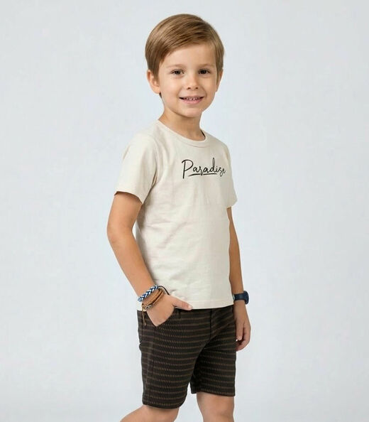 Image_Conjunto Infantil Camiseta e Bermuda Select Bege